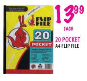 20 Pocket A4 Flip File-each