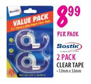 Sostik 2 Pack Clear Tape-12mm x 33mm per pack