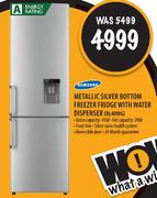 Samsung Metallic Silver Bottom Freezer Fridge with Water Dispenser (RL40WG)