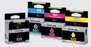 LexMark 100 Cyan,Magenta Or Yellow Cartridge-Each