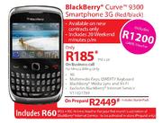 BlackBerry Curve 9300 Smartphone 3G (Red/Black)