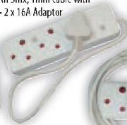 Simple Choice Utility Pack 1 6Way Multiplug,5m Extension 