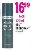 Brut Deodorant Assorted-120ml each
