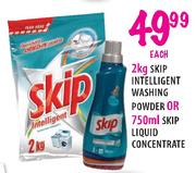 2kg Skip Intelligent Washing Powder or 750ml Skip Liquid Concentrate-each