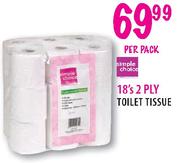 Simple Choice 2 Ply Toilet Tissue-18 per pack