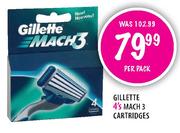 Gillette Mach 3 Catridges-4 per pack