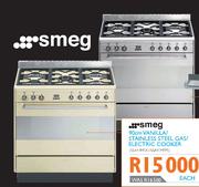 smeg 90cm Vanilla/Stainless Steel Gas/Electric Cooker (SSA9IMFX/SSA9IMFPS)