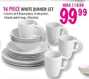 16 Piece White Dinner Set