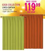 Casa Collection Lined Curtain-per drop