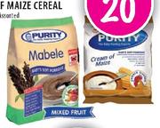 Purity Mabele Soft Porridge Or Cream Of Maize Cereal-2*20