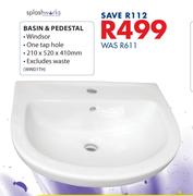 Splashworks Basin & Pedestal-210 x 520 x 410mm 