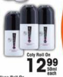 Coty Roll On-50ml Each