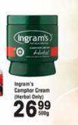 Ingram's Camphor Cream (Herbal Only)-500g