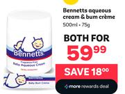 Bennetts Aqueous Cream & Bum Creme (500ml + 75g)-For Both