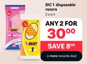 Bic 1 Disposable Razors-For 2 x 4 + 1