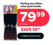 Darling One Million Value Pack Braids - #1 Black.