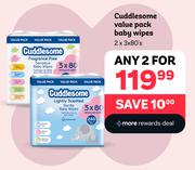 Cuddlesome Value Pack Baby Wipes 2 x 3 x 80's - Any 2.