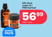 MPL Black Castor Oil + Free Hairfood-100ml + 60g