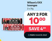 Wilson's XXX Lozenges-For 2 x 31g