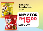 Lekker Paw Patrol Sweets-For 2 x 50g