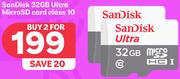 Sandisk 32GB Ultra MicroSD Card (Class 10)- For 2