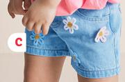 Girls Fashion Denim Shorts (2-7 Years)-Each