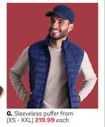 Sleeveless Puffer XS-XXL (Priced From)