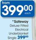 Safeway Deluxe Fitted Electrical Underblanket Single