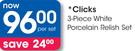 Clicks 3-Piece White Porcelain Relish Set