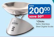 Clicks Retro Stainless Steel Digital Scale