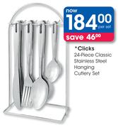 Clicks 24-Piece Classic Stainless Steel Hanging Cutlery Set