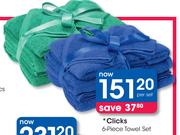 Clicks 6-Piece Towel-Set-Per Set