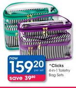 Clicks 4-In-1 Toiletry-Bag Sets-Per Set