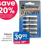Safeway 10 Pack AA Alkaline Batteries-Per Pack