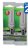 Philips Genie BC Energy Saver Globes 11 Watt Or 14 Watt