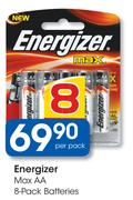 Energizer Max AA 8 Pack Batteries-Per Pack