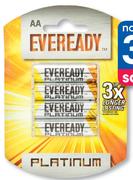 Eveready Platinum 4 Pack Batteries AAA