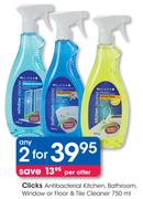 Clicks Antibacterial Kitchen,Bathroom,Window Or Floor & Tile Cleaner-750ml