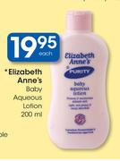 Elizabeth Anne's Baby Aqueous Lotion-200ml