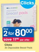Clicks 36 Disposable Breast Pads-2's