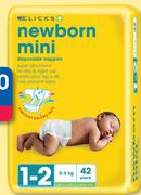 Clicks Disposable Nappies Value Pack Newborn Mini 42-2's