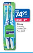 Clicks Pulsating Toothbrush Twin-Pack-Per Pack