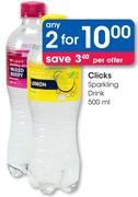 Clicks Sparkling Drink-2x500ml