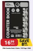 PNA Counter Book 2 Quire 192 Page F&M-Each