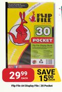 Flip File A4 Display File 30 Pocket-Each