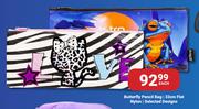 Butterfly Pencil Bag 33cm Flat Nylon Selected Designs-Each