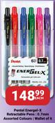 Pentel Energel-X Retractable Pens 0.7mm Wallet Of 6 Assorted Colours-Each