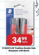 Staedtler Tradition Double Hole Sharpener With Barrel-Each