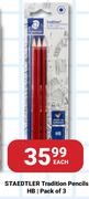 Staedtler Tradition Pencils HB Pack Of 3-Each