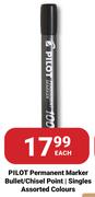 Pilot Permanent Marker Bullet/Chisel Point/Singles Assorted Colours-Each